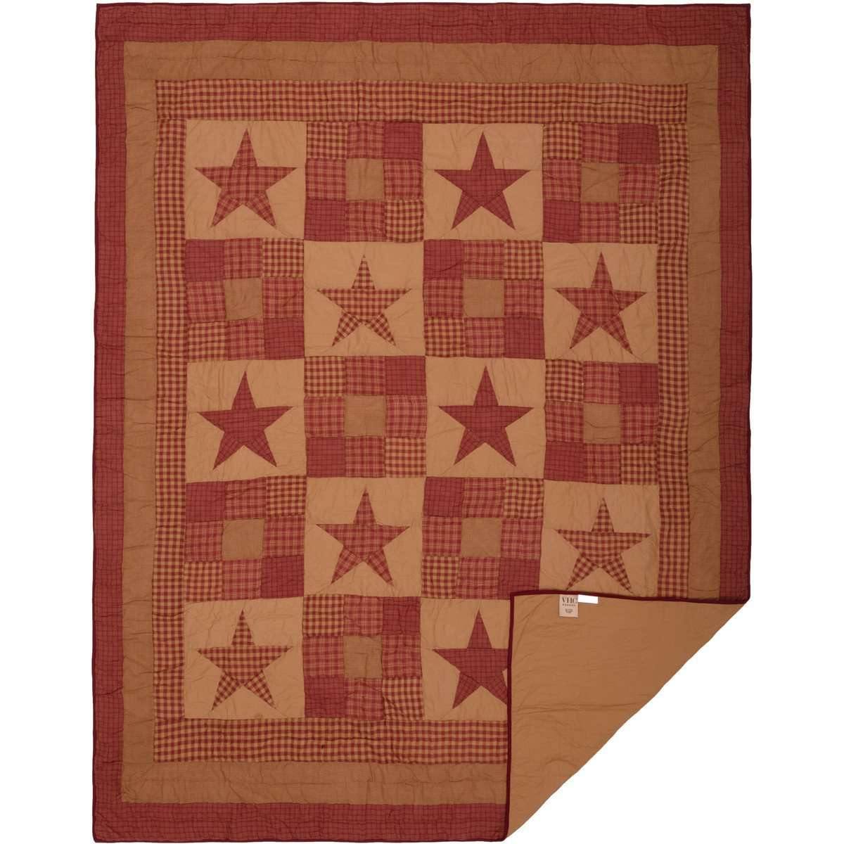 Ninepatch Star Twin Quilt 68Wx86L VHC Brands full