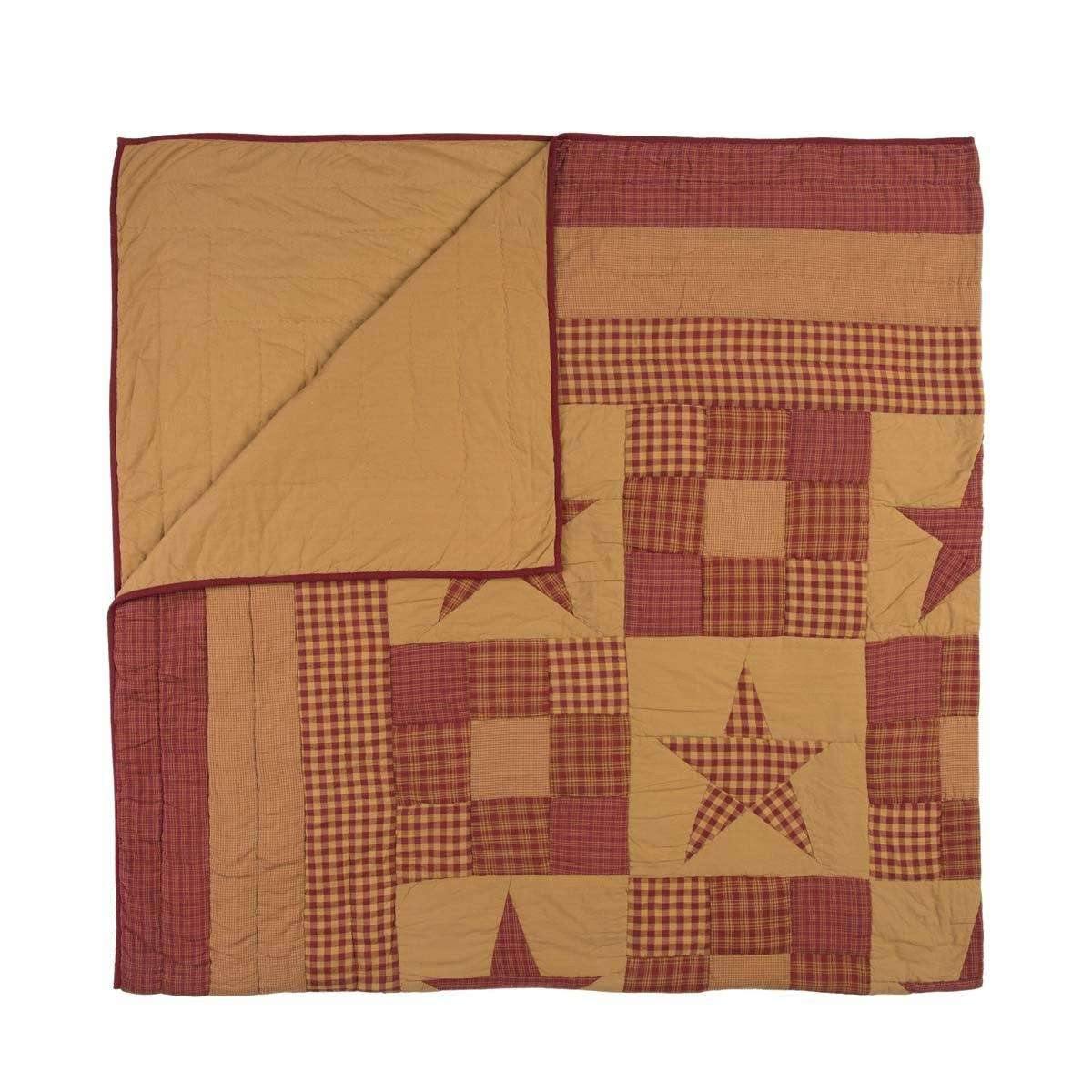 Ninepatch Star Twin Quilt 68Wx86L VHC Brands folded