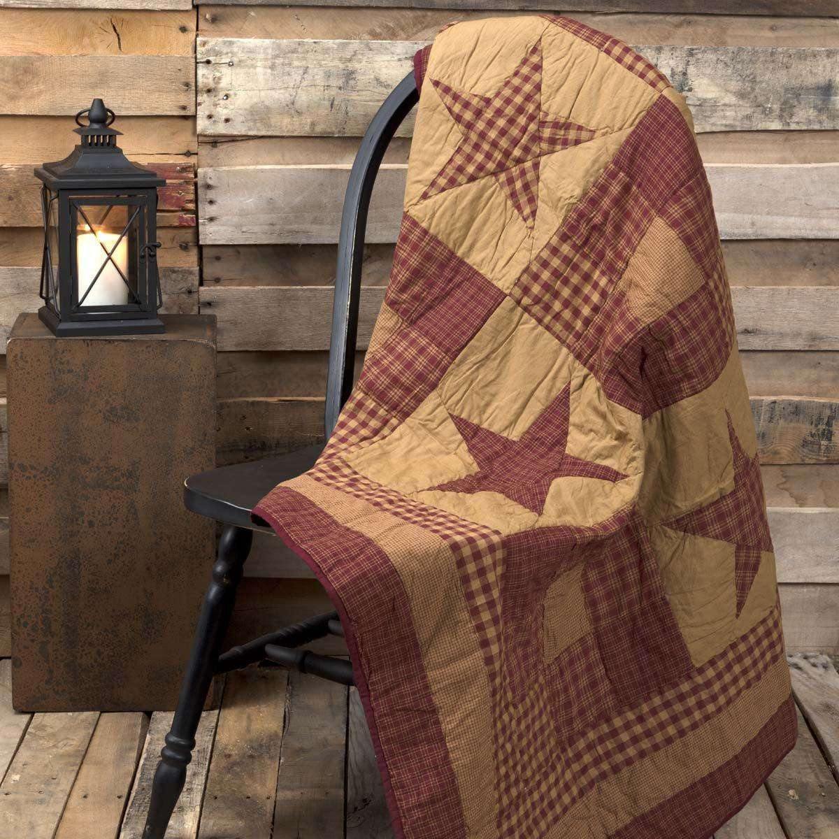 Ninepatch Star Quilted Throw 60x50  VHC Brands