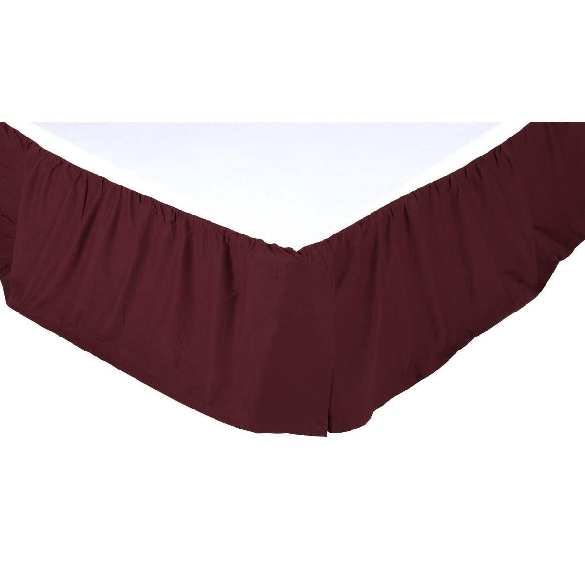 Solid Burgundy Bed Skirts VHC Brands - The Fox Decor