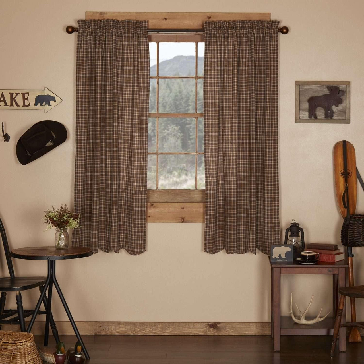 Prescott Short Panel Curtain Scalloped Set of 2 63x36 - The Fox Decor