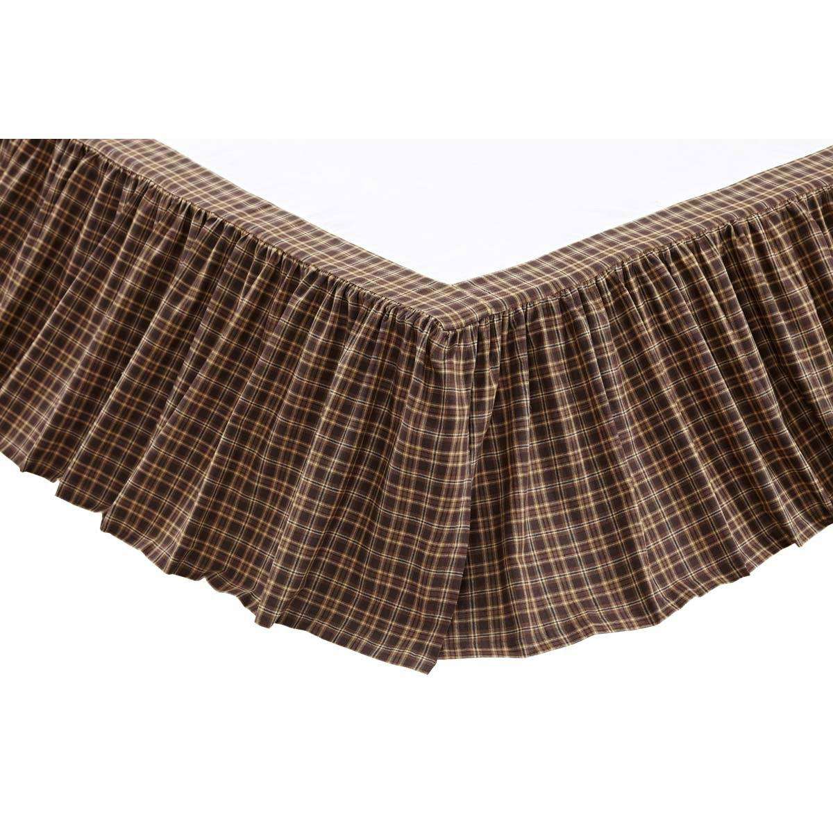 Prescott Bed Skirts Dark Brown, Light Tan, Creme VHC Brands - The Fox Decor