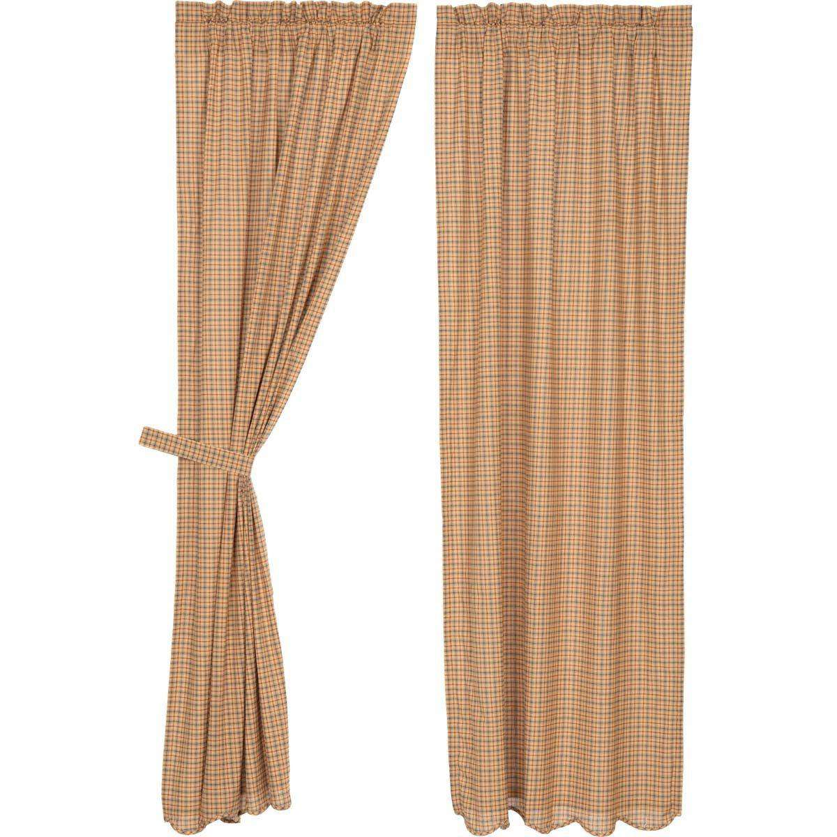 Millsboro Panel Curtain Scalloped Set of 2 84"x40" - The Fox Decor