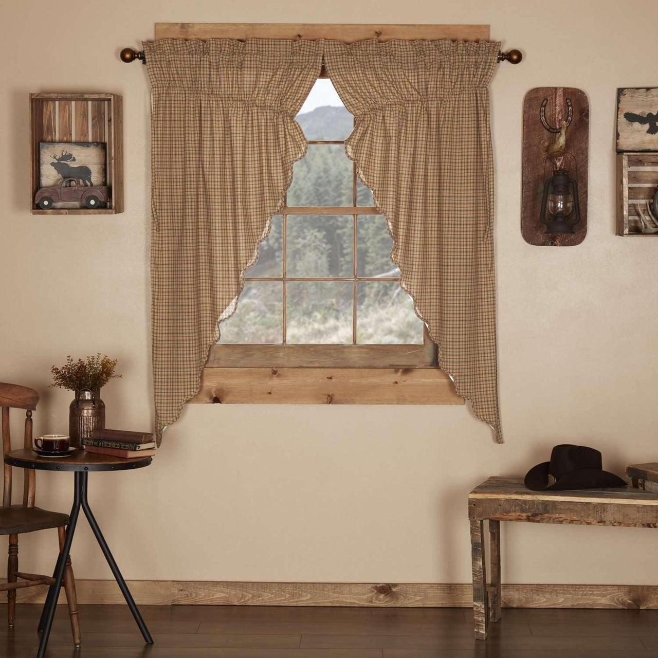 Millsboro Prairie Short Panel Curtain Curtain Scalloped Set of 2 63x36x18 - The Fox Decor
