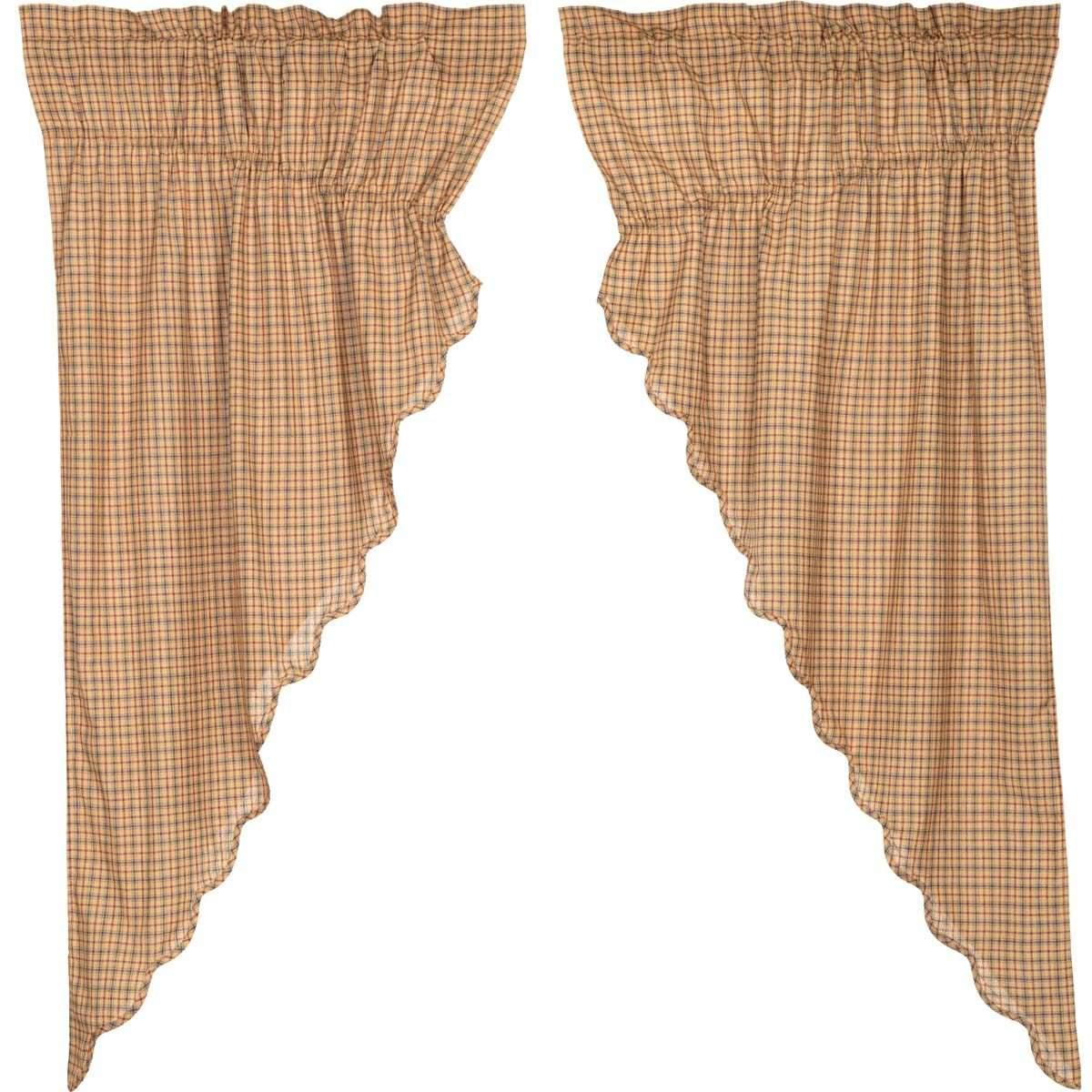 Millsboro Prairie Short Panel Curtain Curtain Scalloped Set of 2 63x36x18 - The Fox Decor
