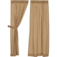 Thumbnail for Burlap Natural Short Panel Curtain Set of 2 63
