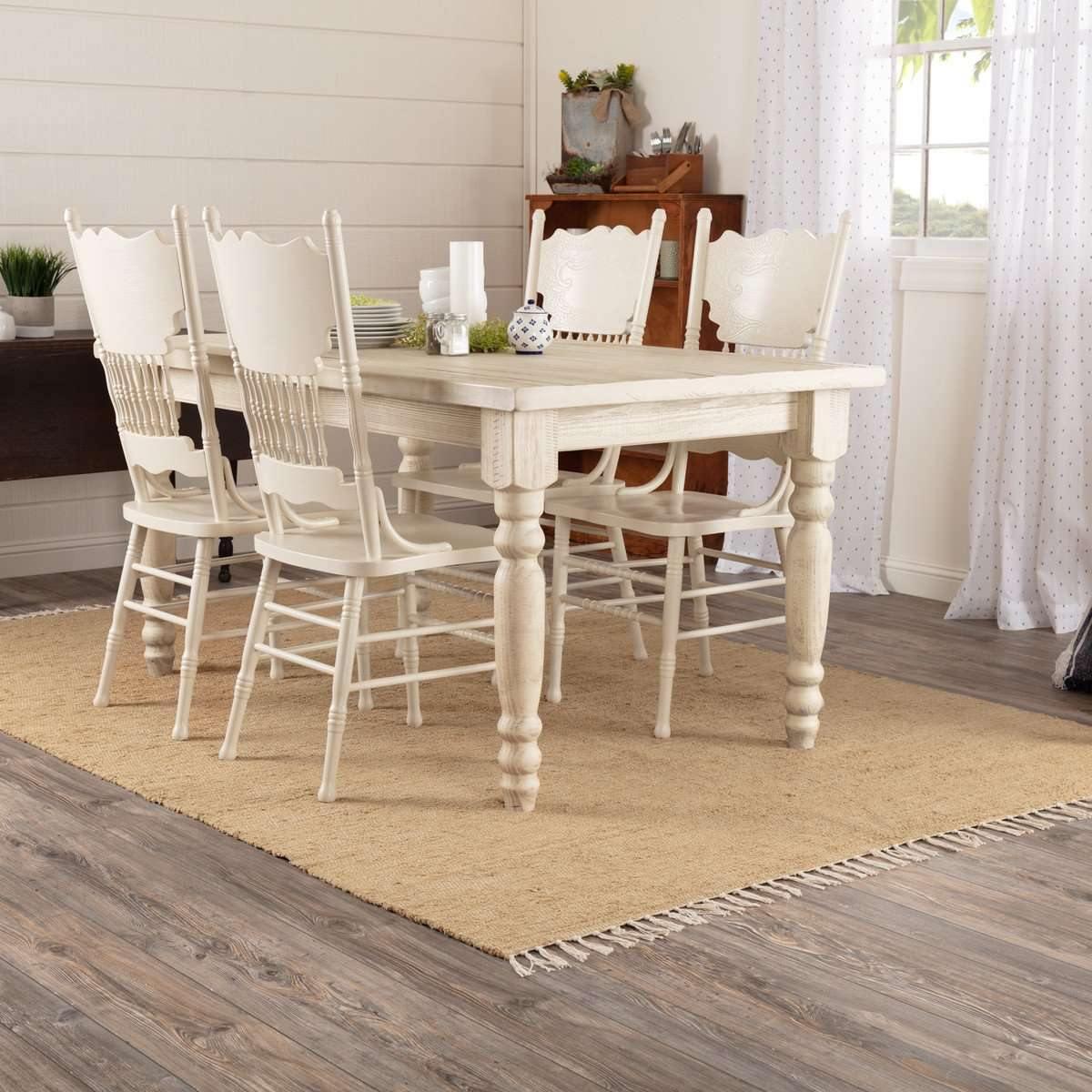 Burlap Natural Chindi/Rag Rug 5'x8' VHC Brands - The Fox Decor