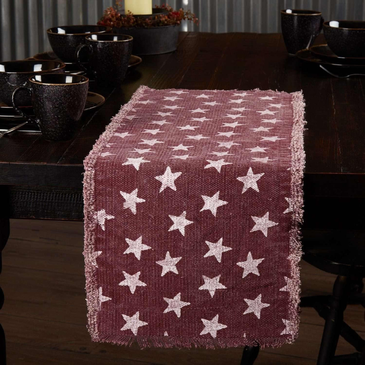Multi Star Red Runner 13x36 VHC Brands - The Fox Decor