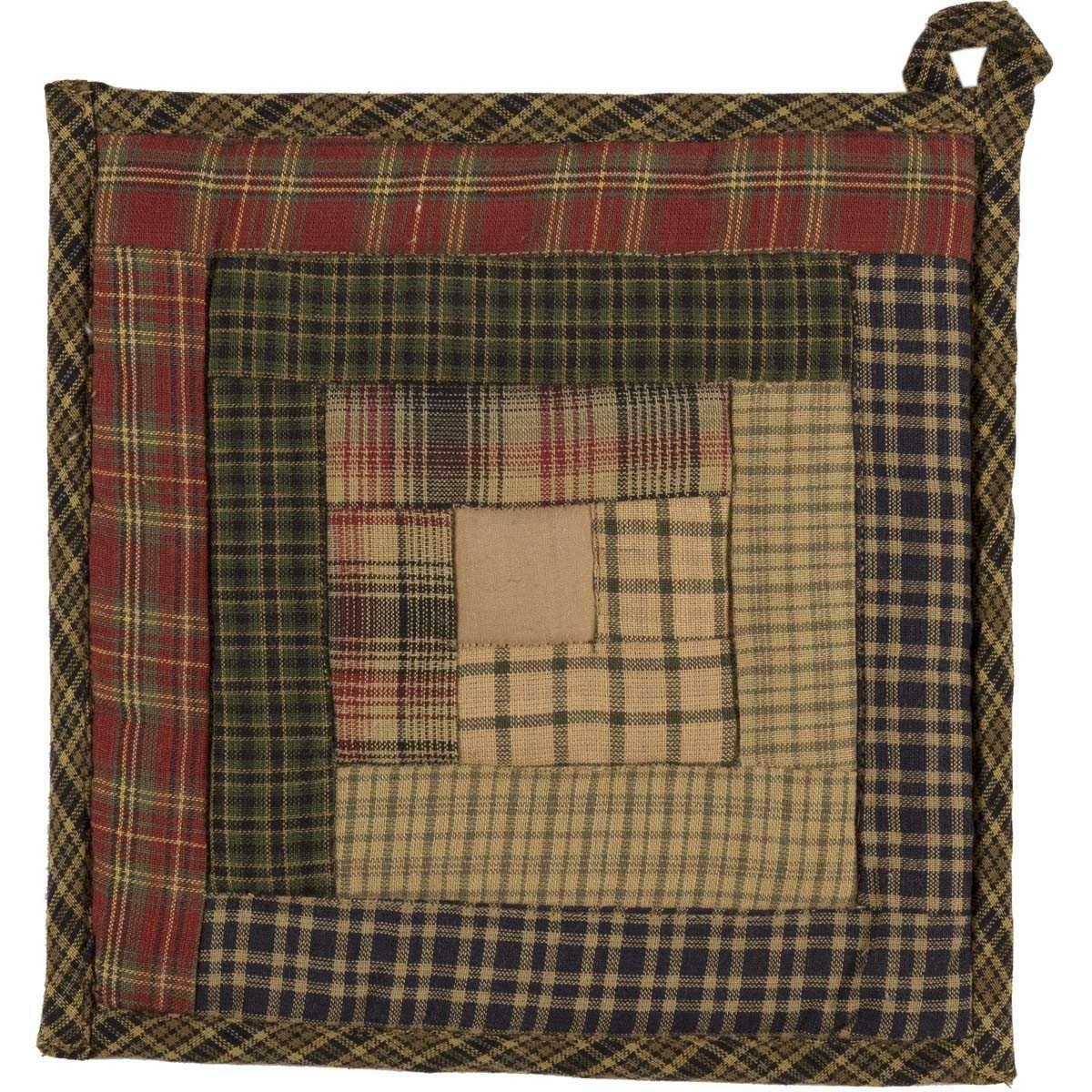 Tea Cabin Pot Holder Patchwork 8" VHC Brands - The Fox Decor