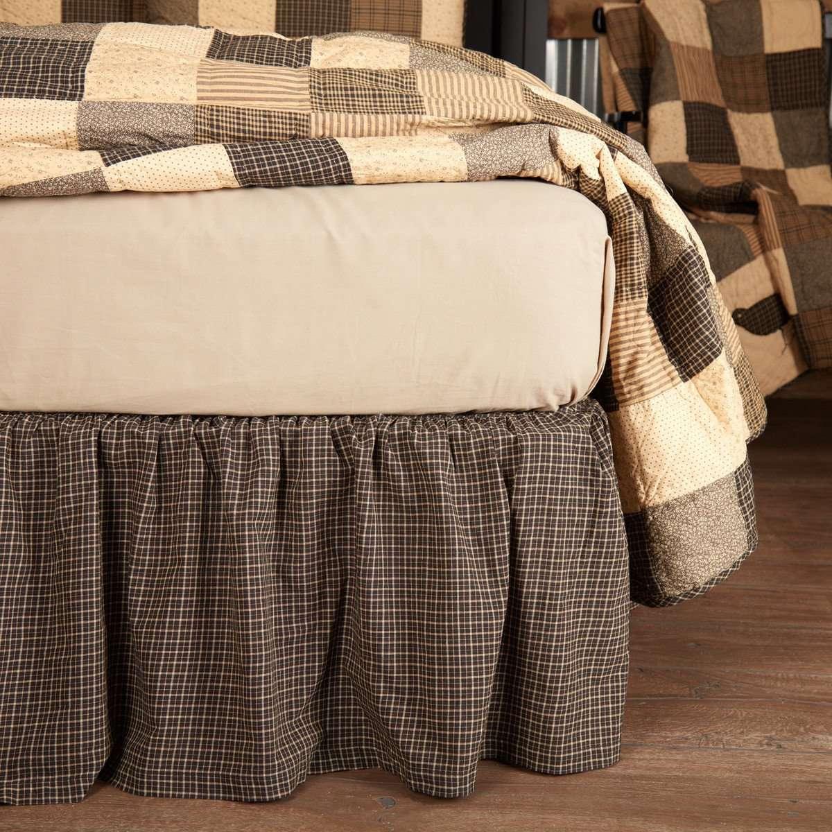 Kettle Grove Bed Skirts Country Black, Khaki VHC Brands - The Fox Decor