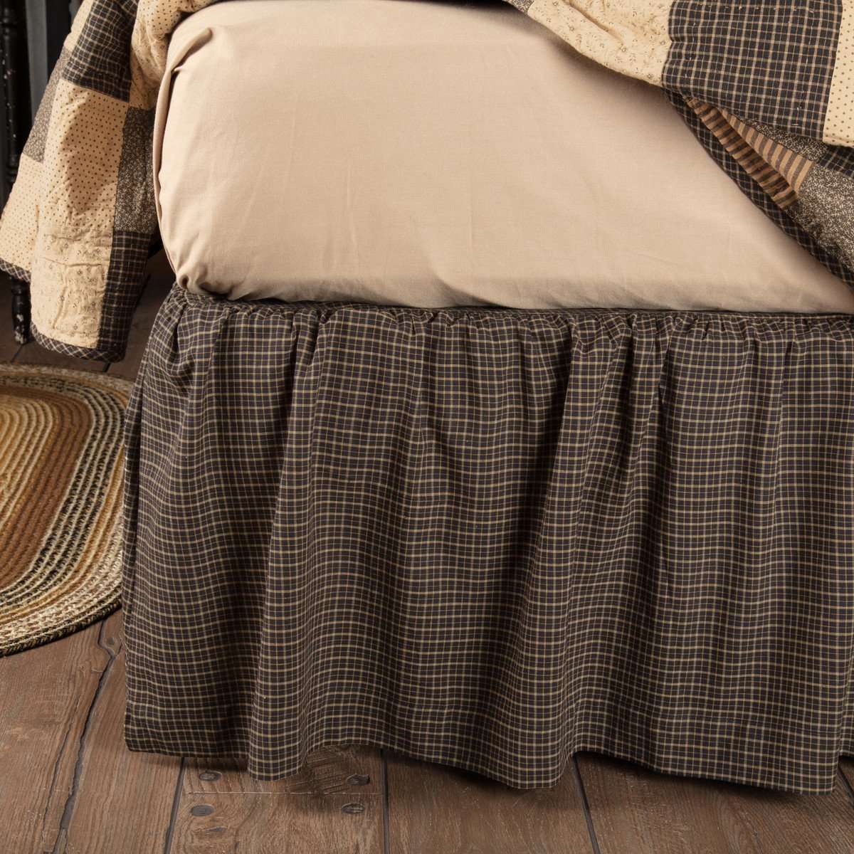 Kettle Grove Bed Skirts Country Black, Khaki VHC Brands - The Fox Decor