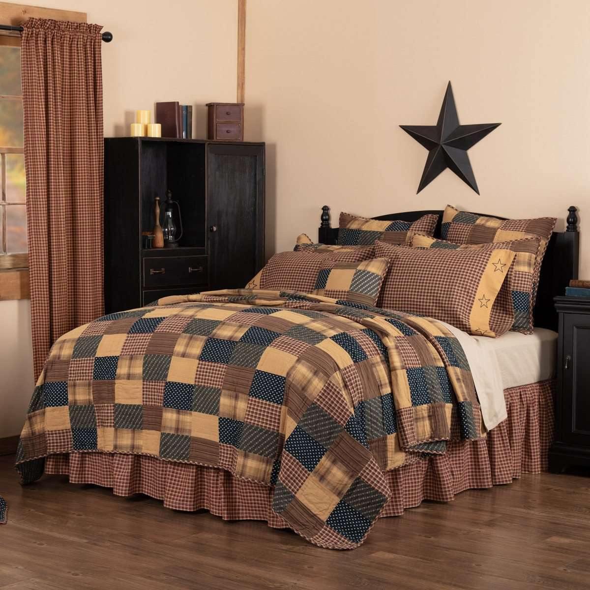 Patriotic Patch Twin Quilt 70Wx90L VHC Brands - The Fox Decor