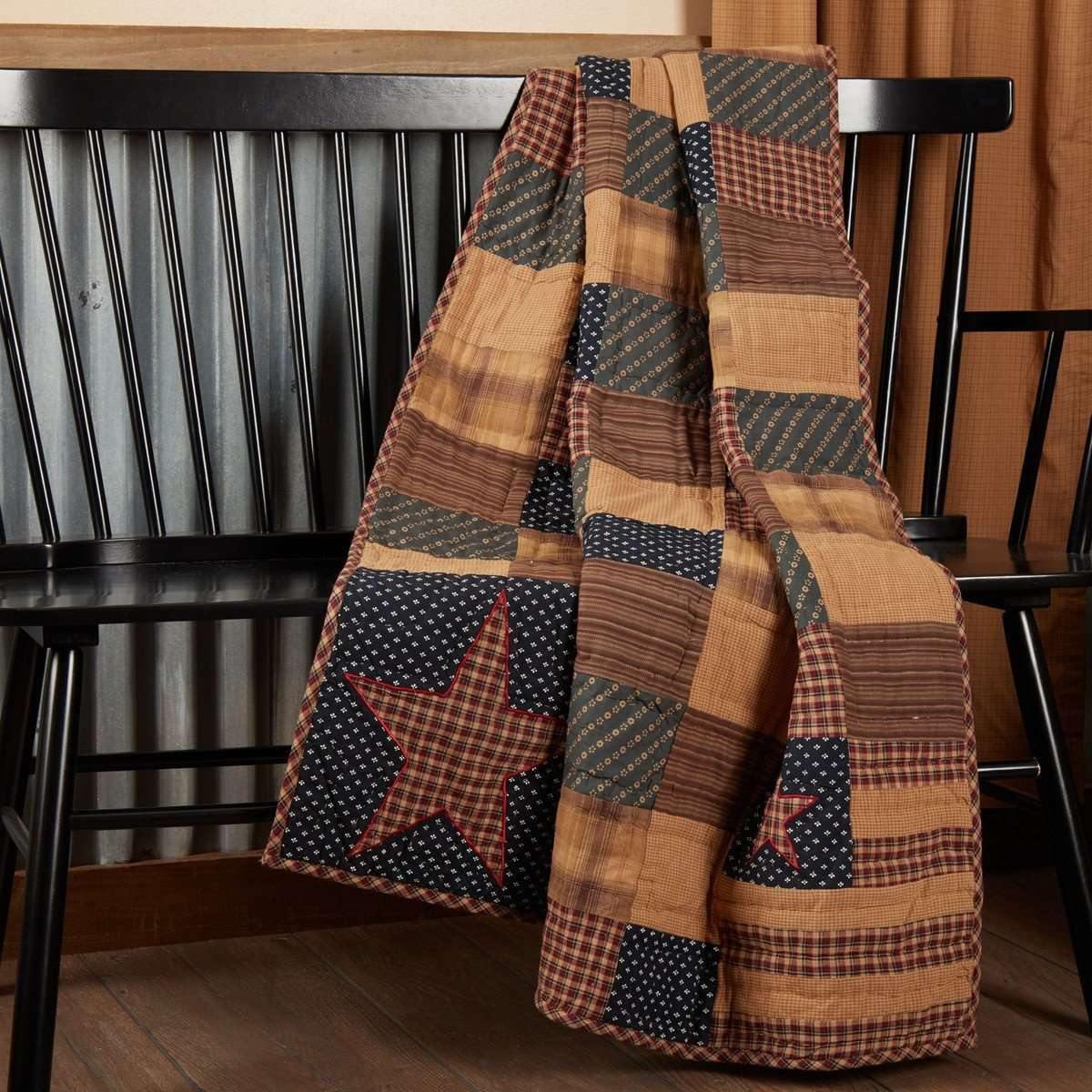 Patriotic Patch Quilted Throw 60x50 VHC Brands - The Fox Decor