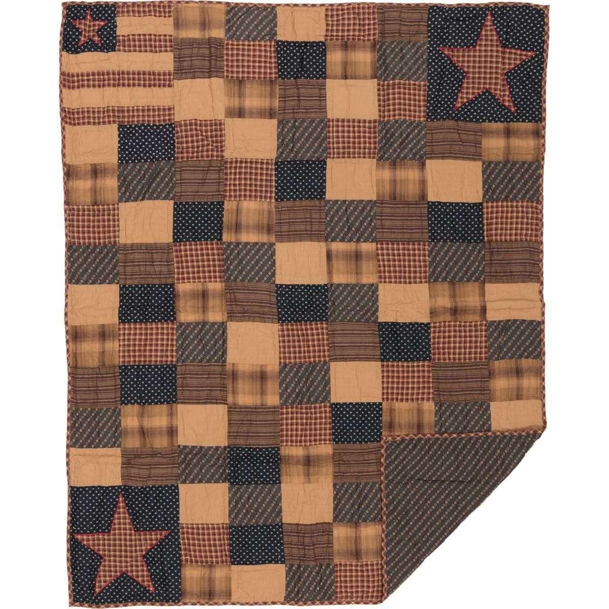Patriotic Patch Quilted Throw 60x50 VHC Brands Online
