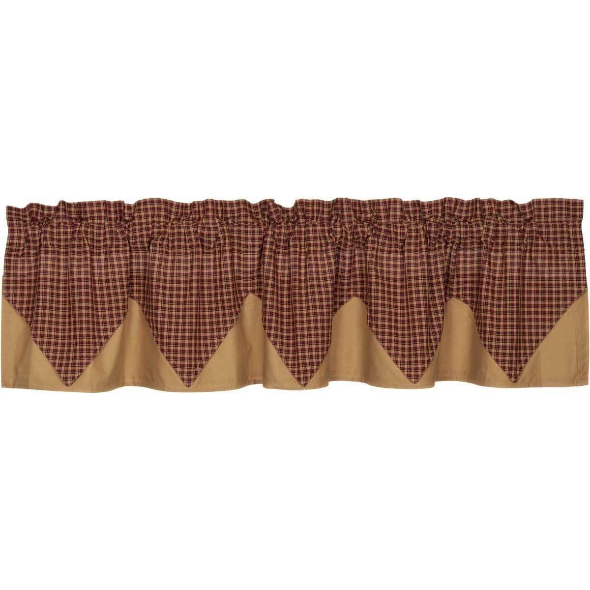 Patriotic Patch Plaid Layered Valance Curtain 16x72 - The Fox Decor