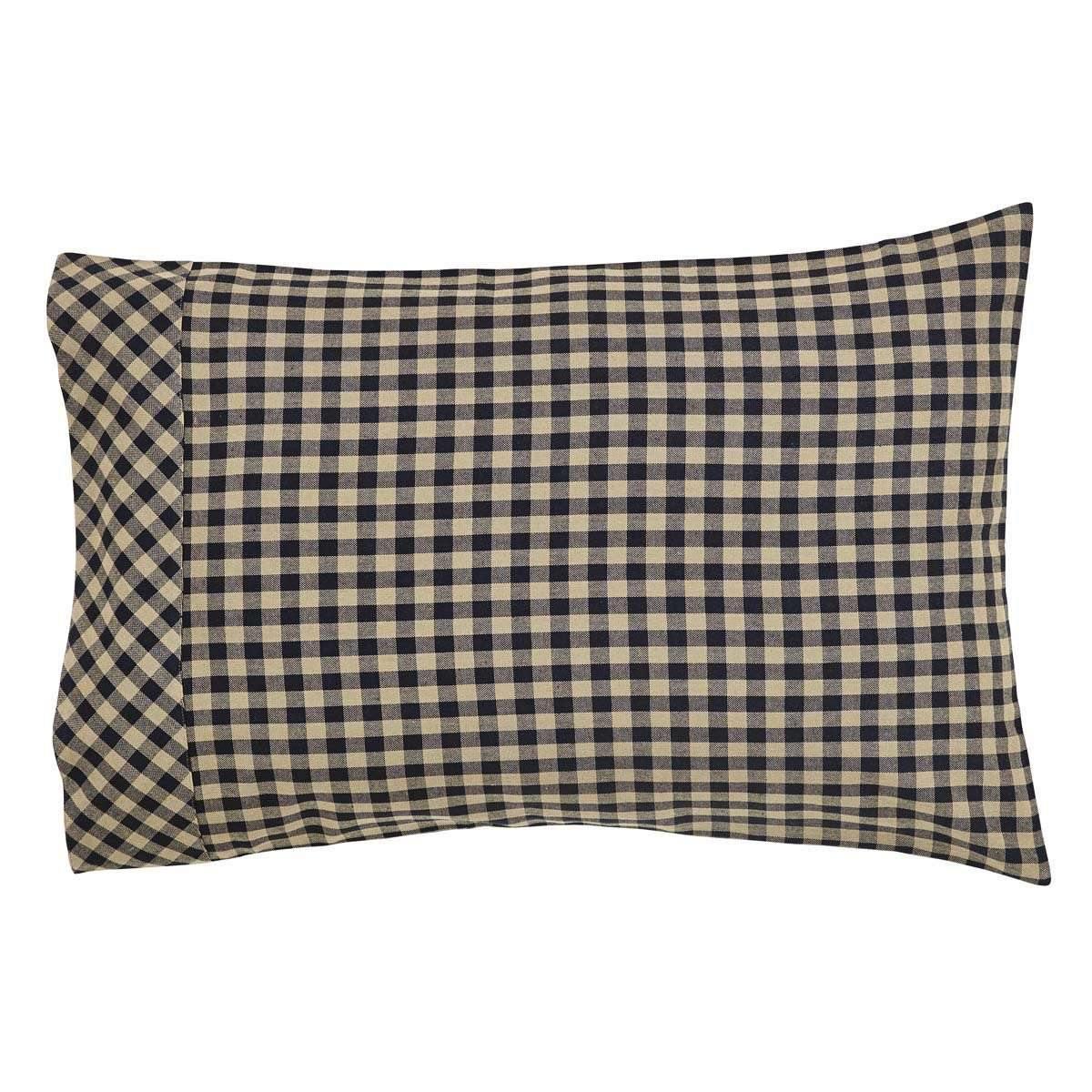 Black Check Standard Pillow Case Set of 2 21x30 VHC Brands - The Fox Decor