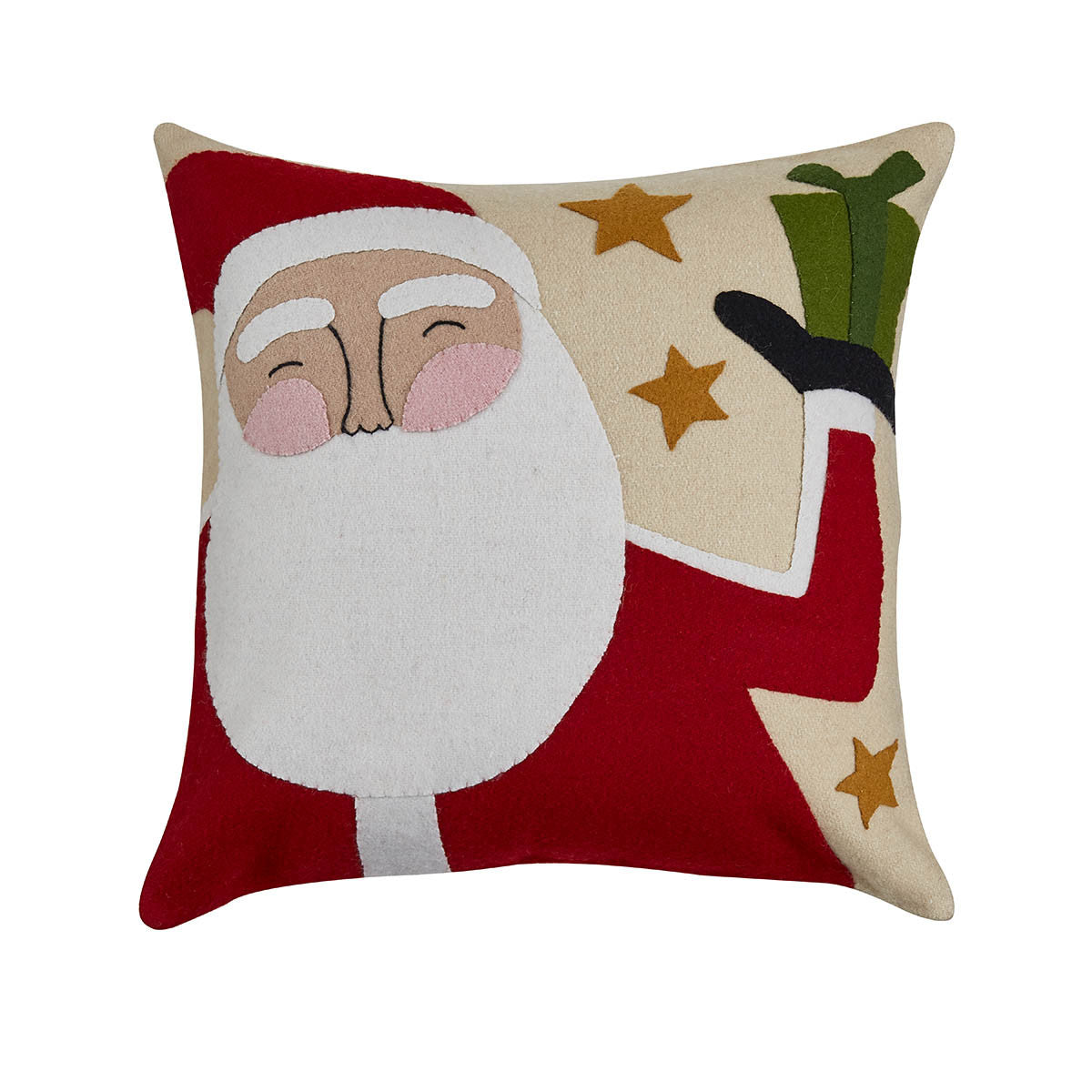 Santa Felt  Pillow with Feather Insert - 16" Set of 2 Park Designs