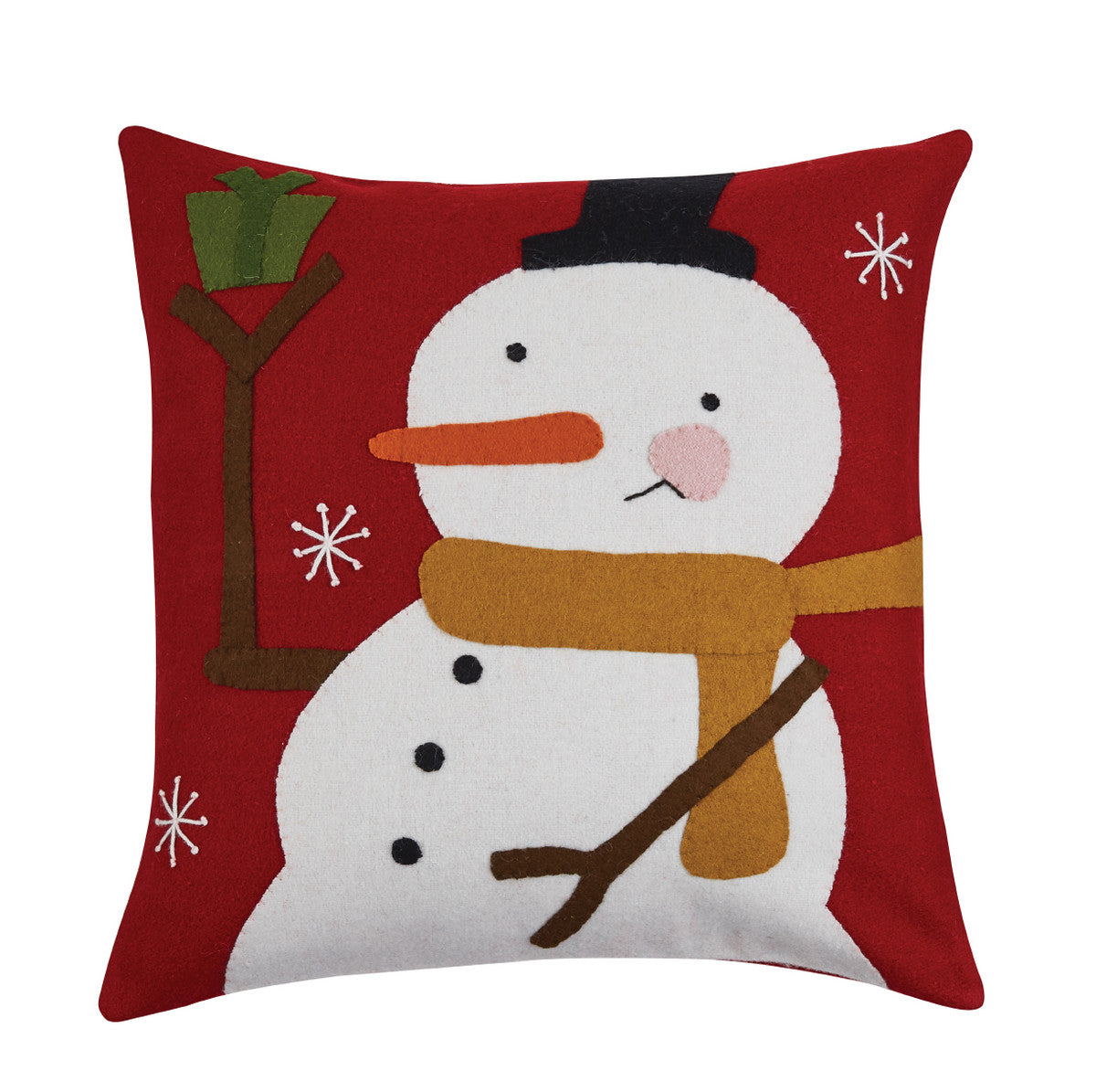 Snowman Felt Pillow with Feather Insert - 16" Set of 2 Park Designs