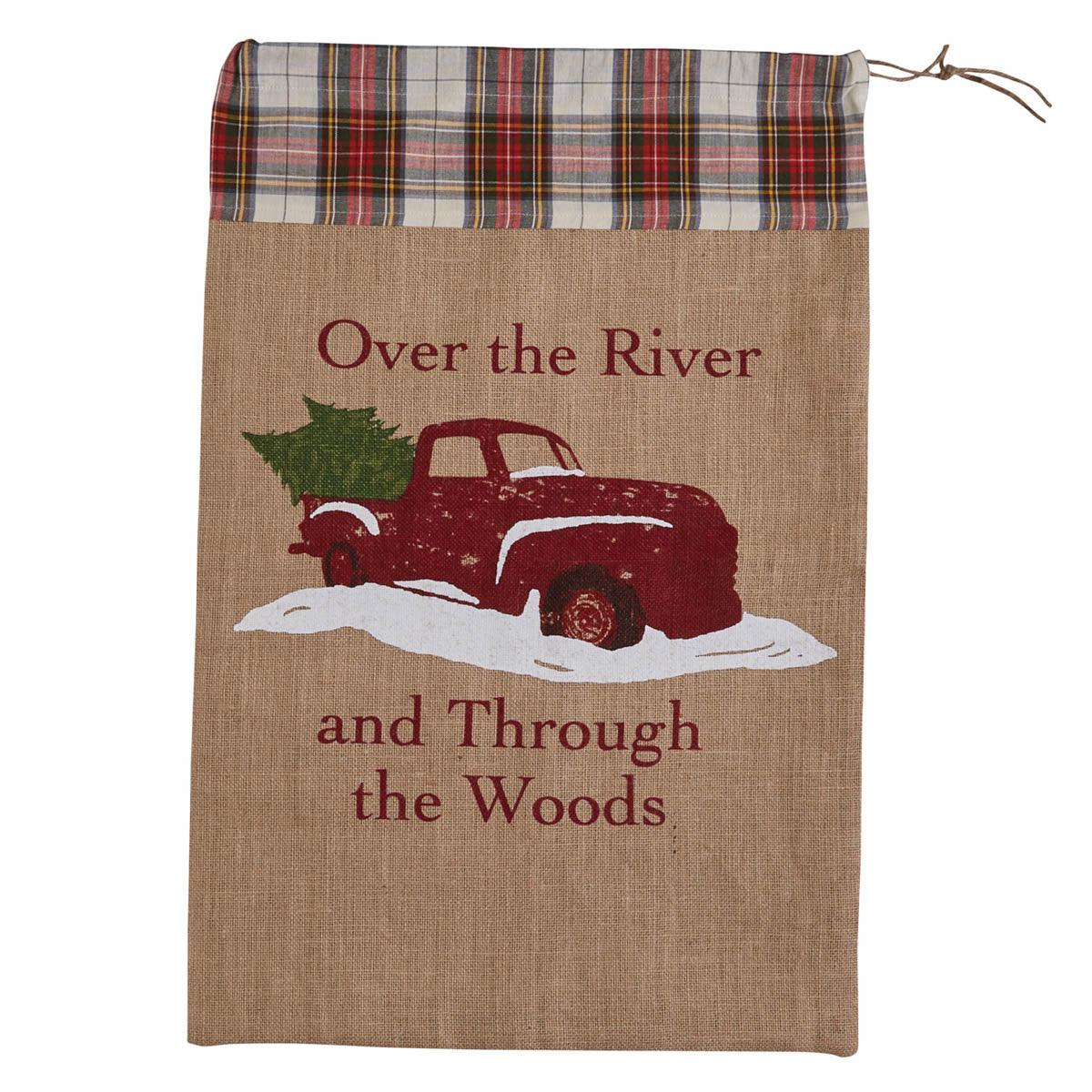 Over The River Print Santa Sack - Park Designs - The Fox Decor