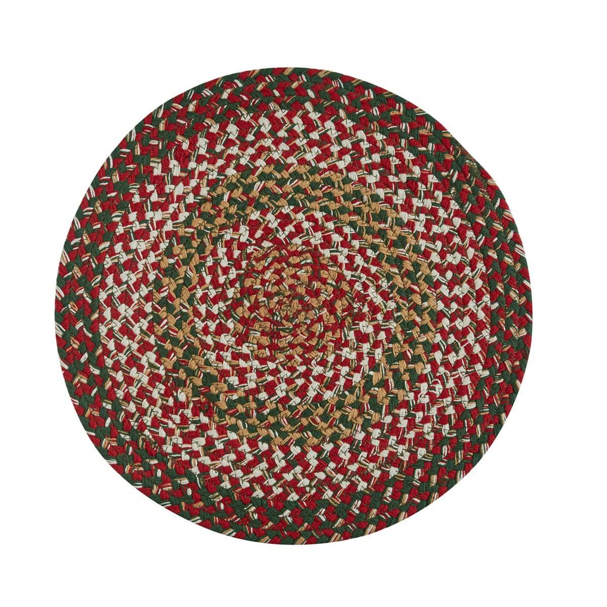 Holly Berry Braided Placemat - Round Set Of 6 Park Designs