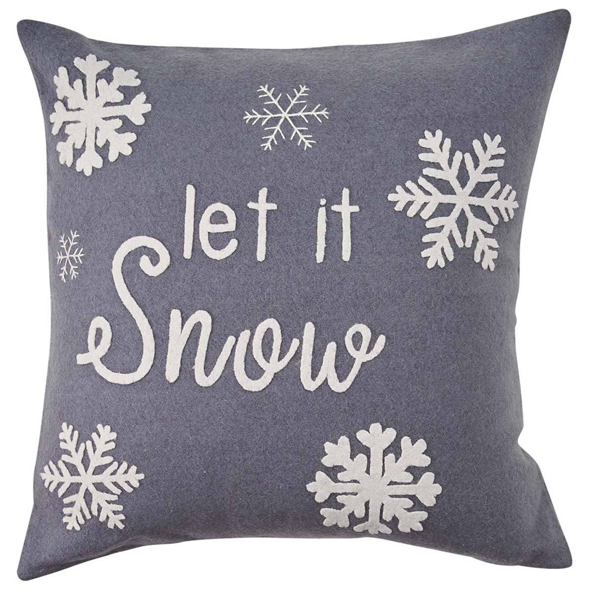 Let It Snow Felt 16" Pillow Set - Down Feather Fill Set of 2 Park Designs