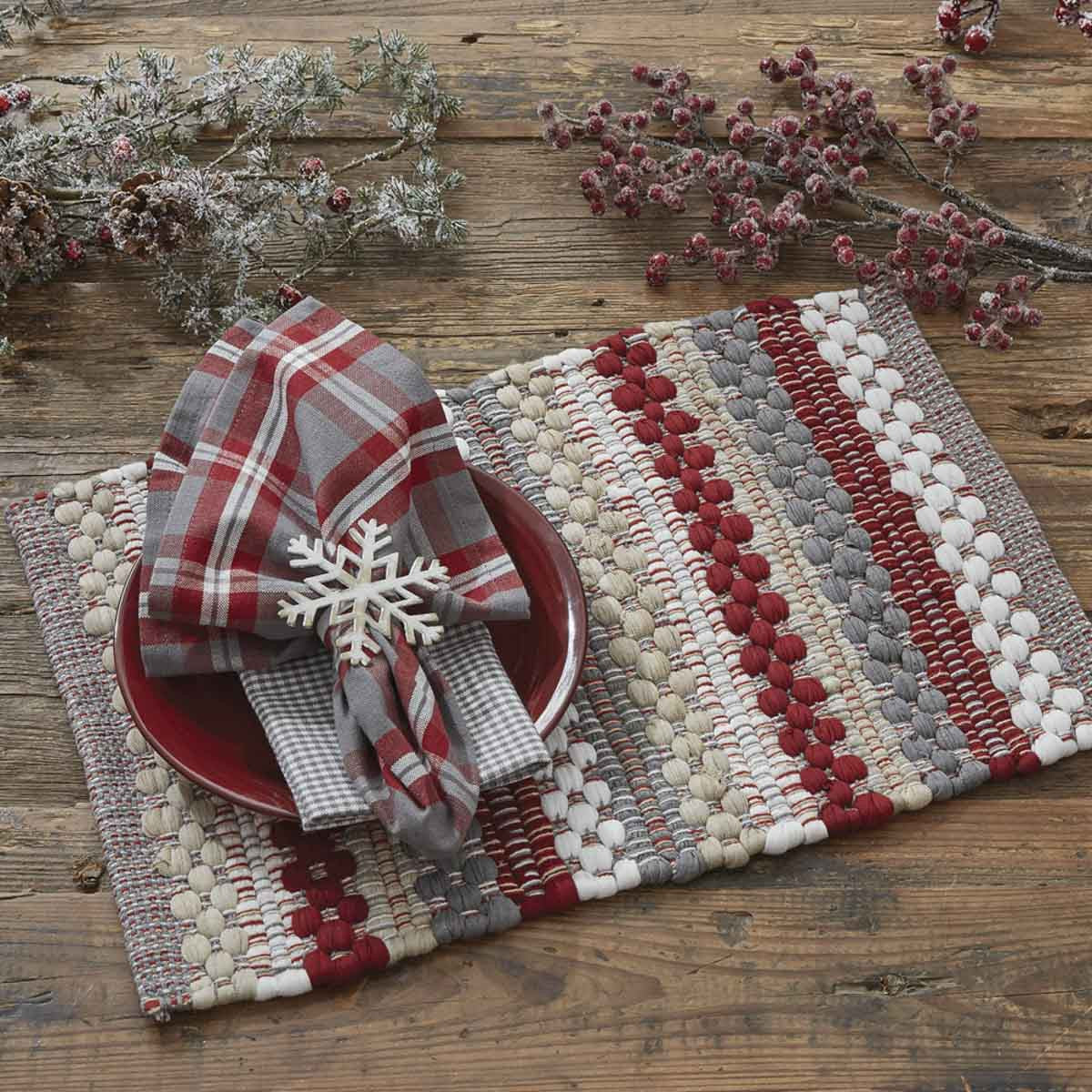 Farmhouse Holiday Placemats - Chindi Set Of 6 Park Designs