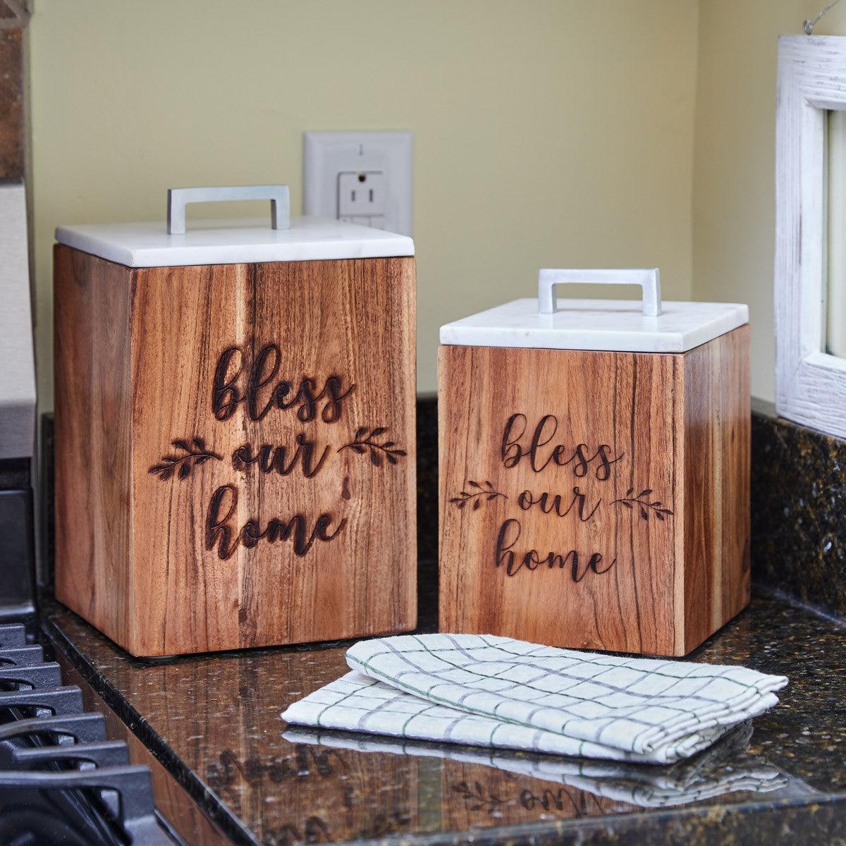 Farmhouse Wood Canister- Small Park Designs - The Fox Decor