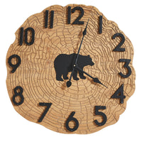 Thumbnail for Black Bear Wood Slice Wall Clock - Park Designs