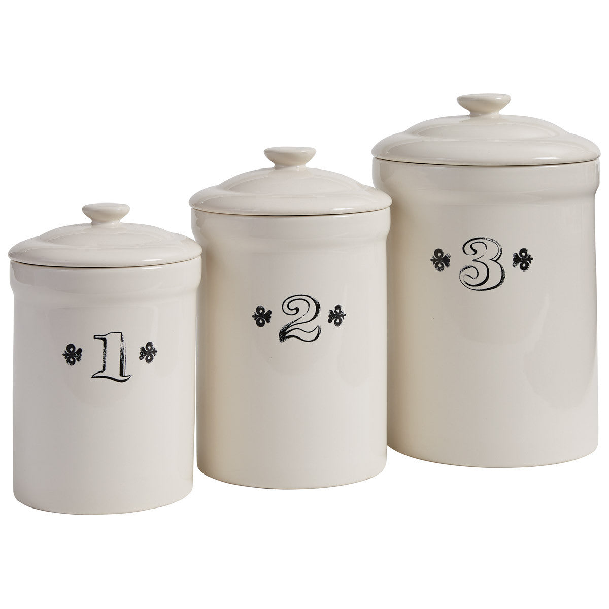 Ironstone Set of 3 Canisters Park Designs