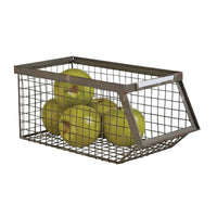 Thumbnail for Wire Storage Basket - Stackable Set of 2 Park Designs - The Fox Decor