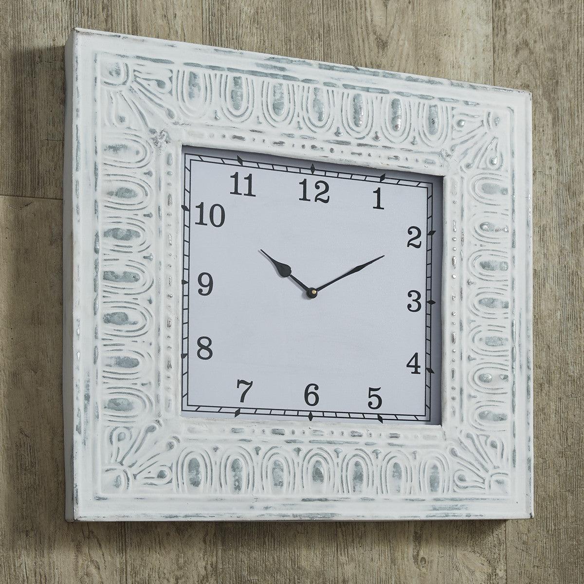 Tile Clock Distressed Cream Park Designs - The Fox Decor