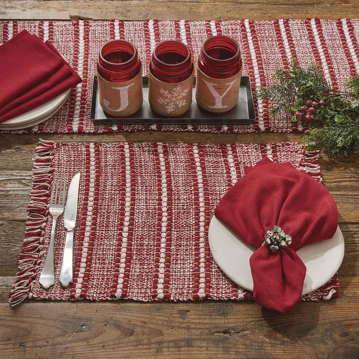Peppermint Stripe Placemats - Set Of 6 Park Designs - The Fox Decor