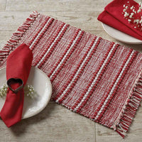 Peppermint Stripe Placemats - Set Of 6 Park Designs - The Fox Decor