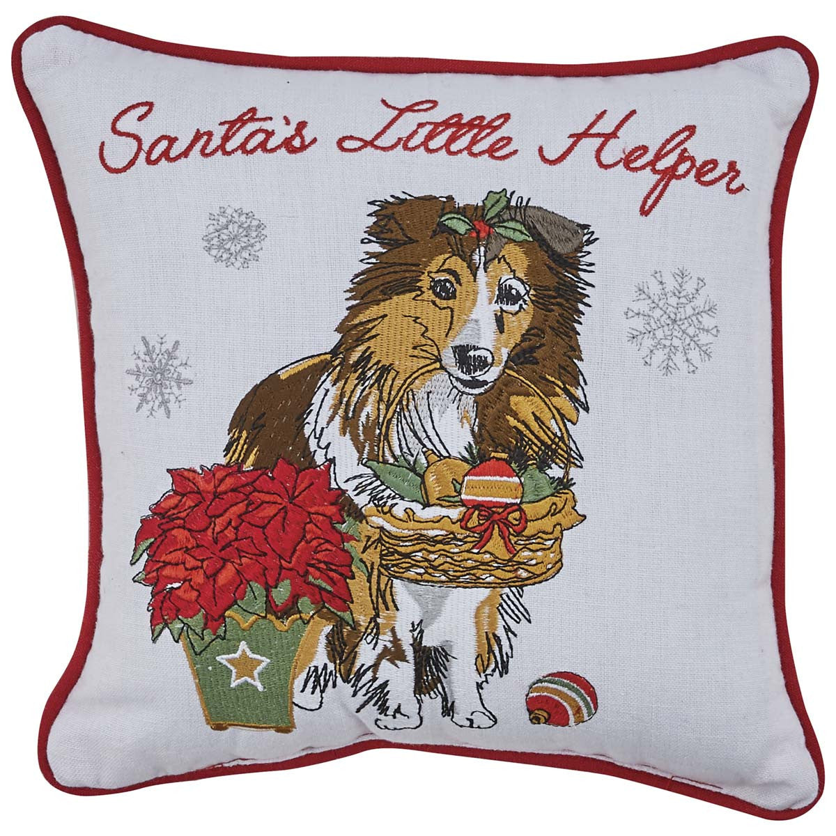 Holiday Kisses Collie 10" Pillow Park Designs - The Fox Decor