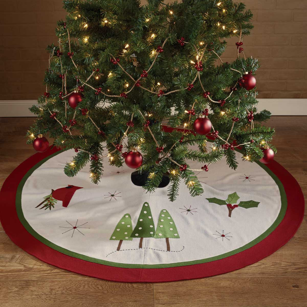 Christmas Greenery Felt Tree Skirt - 52" Park Designs