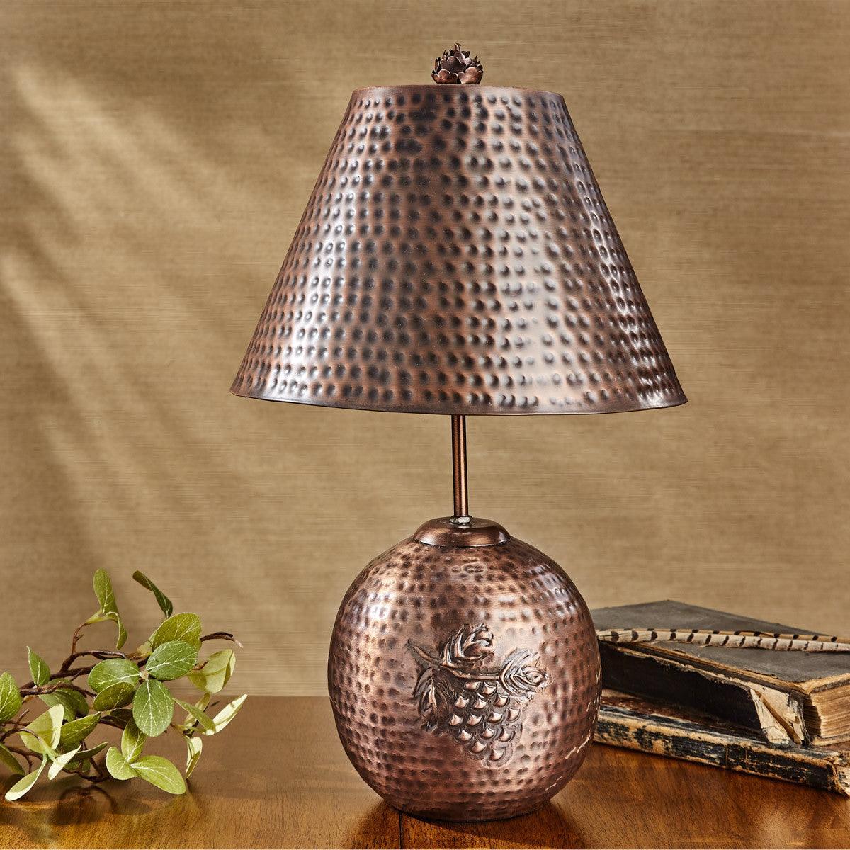 Valley Pine Hammered Copper Lamp with Shade - Park Designs - The Fox Decor