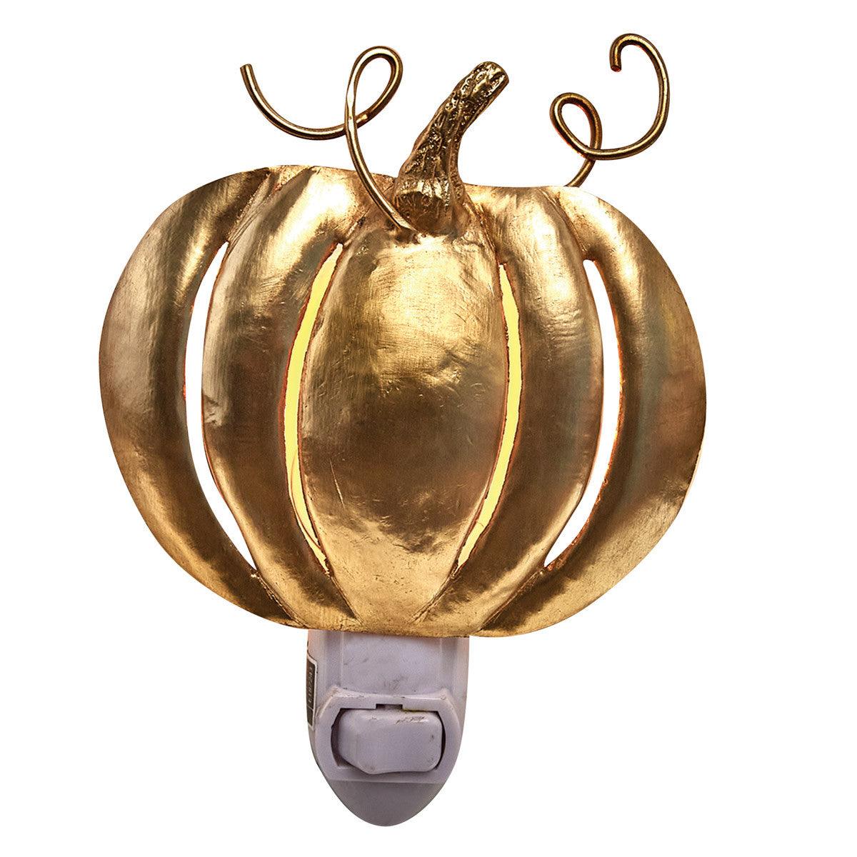 Gold Pumpkin Night Light - Park Designs - The Fox Decor