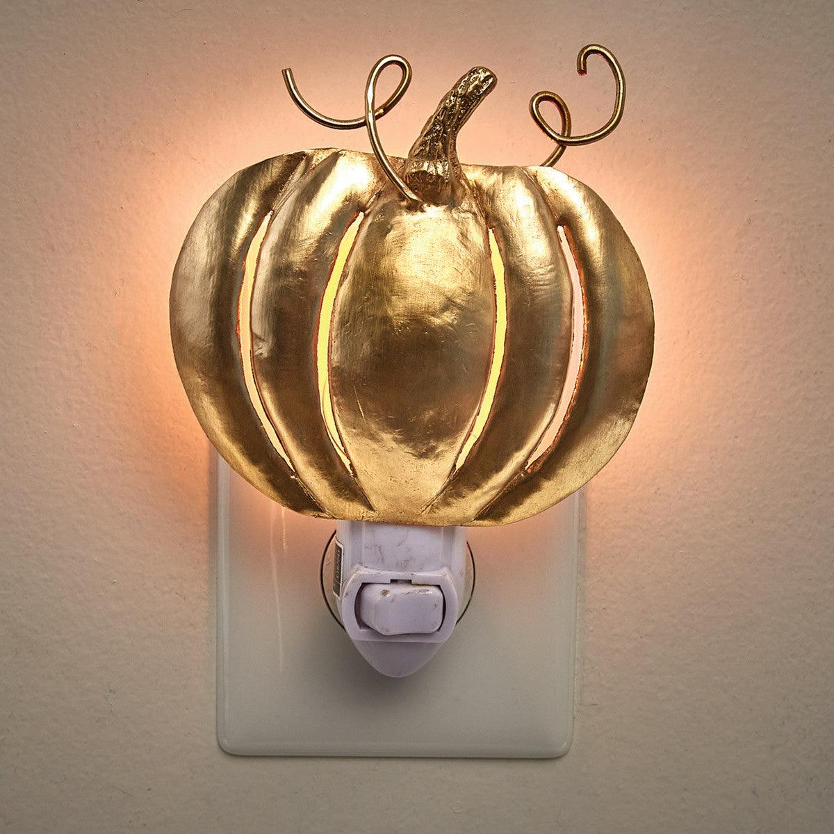 Gold Pumpkin Night Light - Park Designs - The Fox Decor