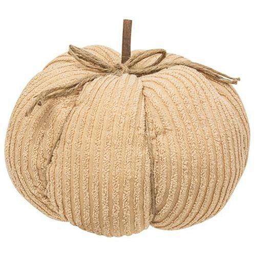 9-1/2" Cream Chenille Pumpkin - The Fox Decor