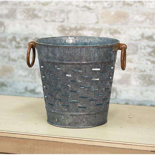 9" Galvanized Olive Bucket Buckets & Cans CWI+ 