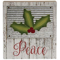 Thumbnail for Holly Jolly Box Sign, 'Peace' 'Believe' Set of 2 Christmas Decor - The Fox Decor