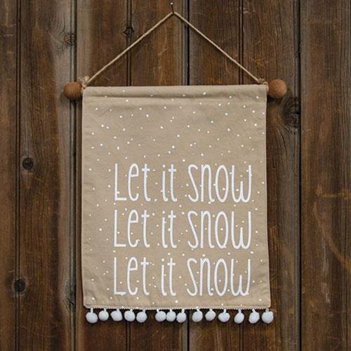 Let It Snow Fabric Wall Hanging - The Fox Decor