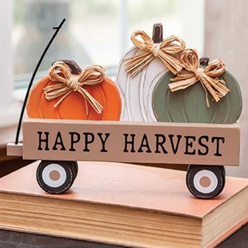 Happy Harvest Pumpkin Wagon Sitter - The Fox Decor