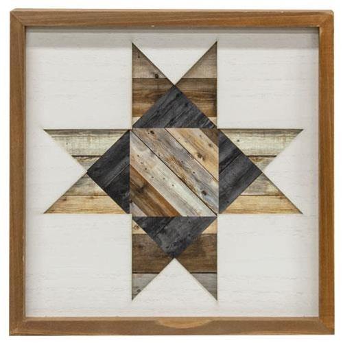 Framed Natural Barn Quilt, 10" - The Fox Decor