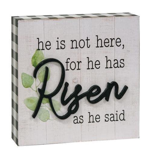 He Is Risen Box Sign - The Fox Decor