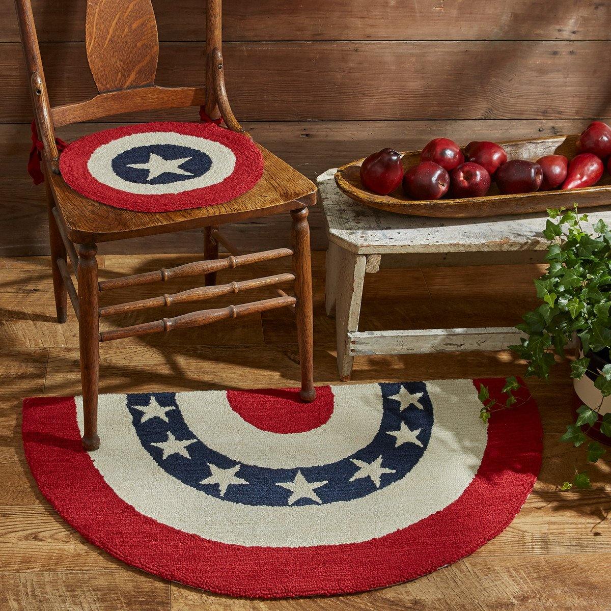 Americana Star Hooked Chairpad Park Designs - The Fox Decor
