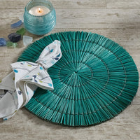 Thumbnail for Seagrass Round Placemat - Aqua Set Of 6 Park Designs