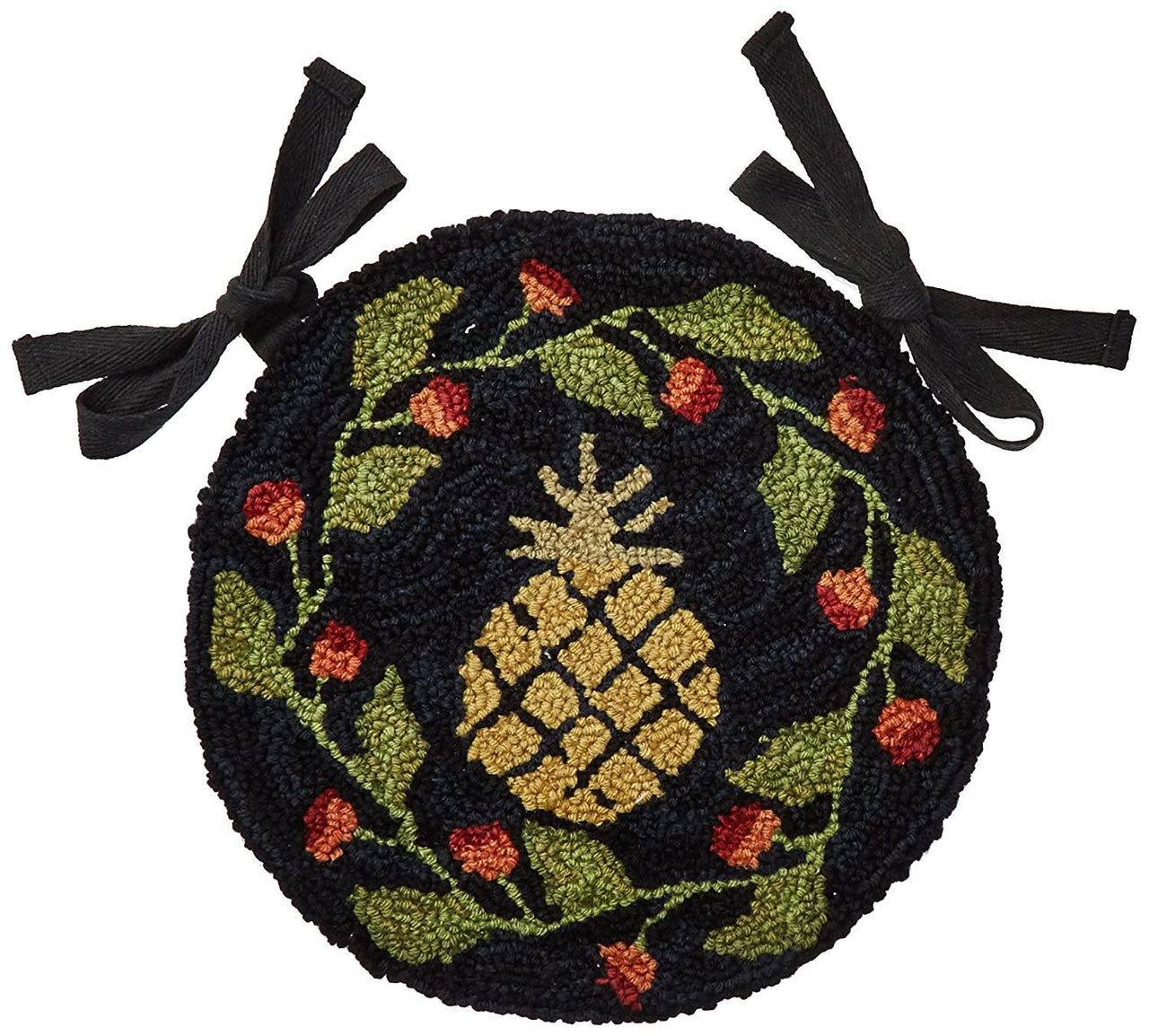 Pineapple Hooked Chair Pad Park Designs - The Fox Decor