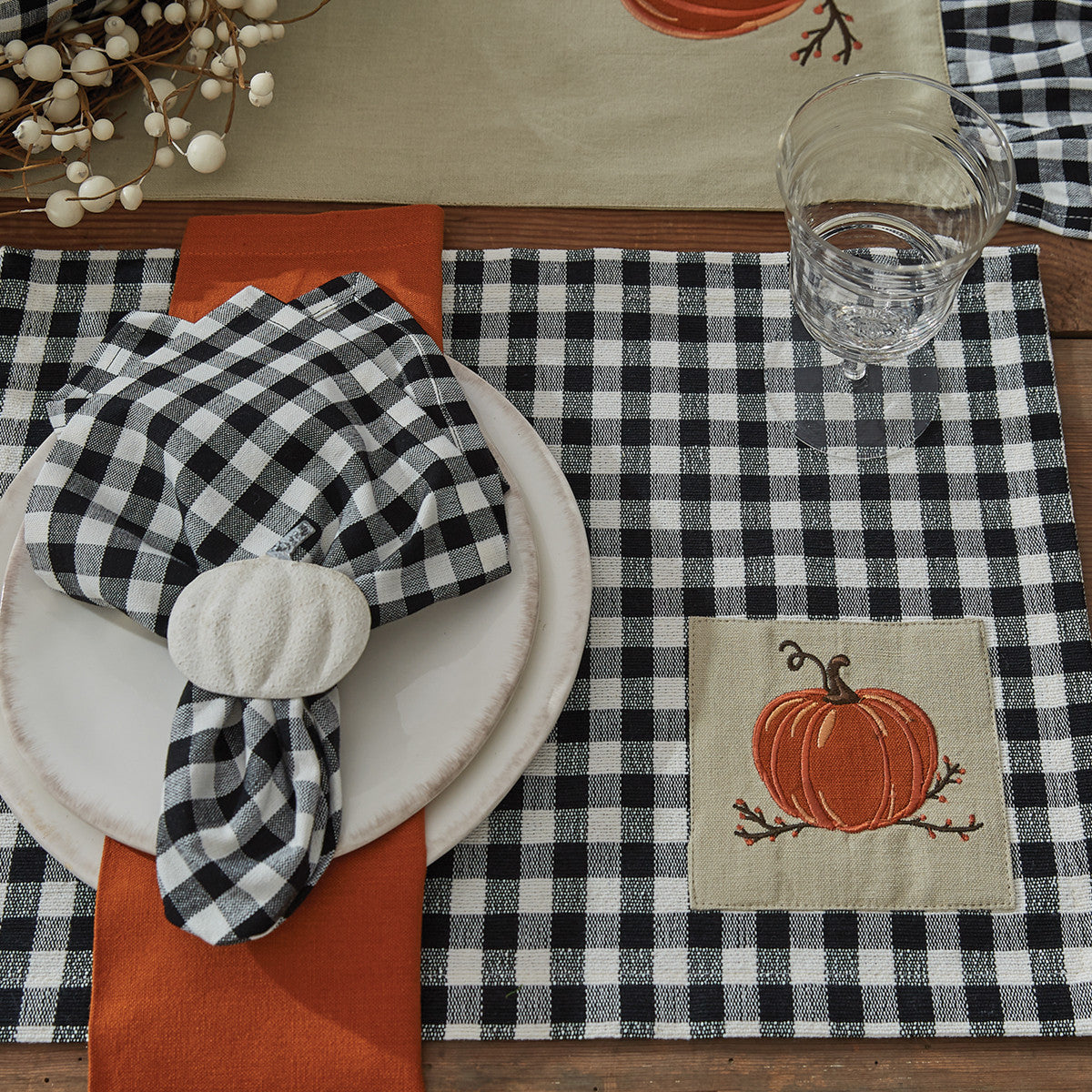 Autumn Checkerboard Placemats - Set Of 6 Park Designs