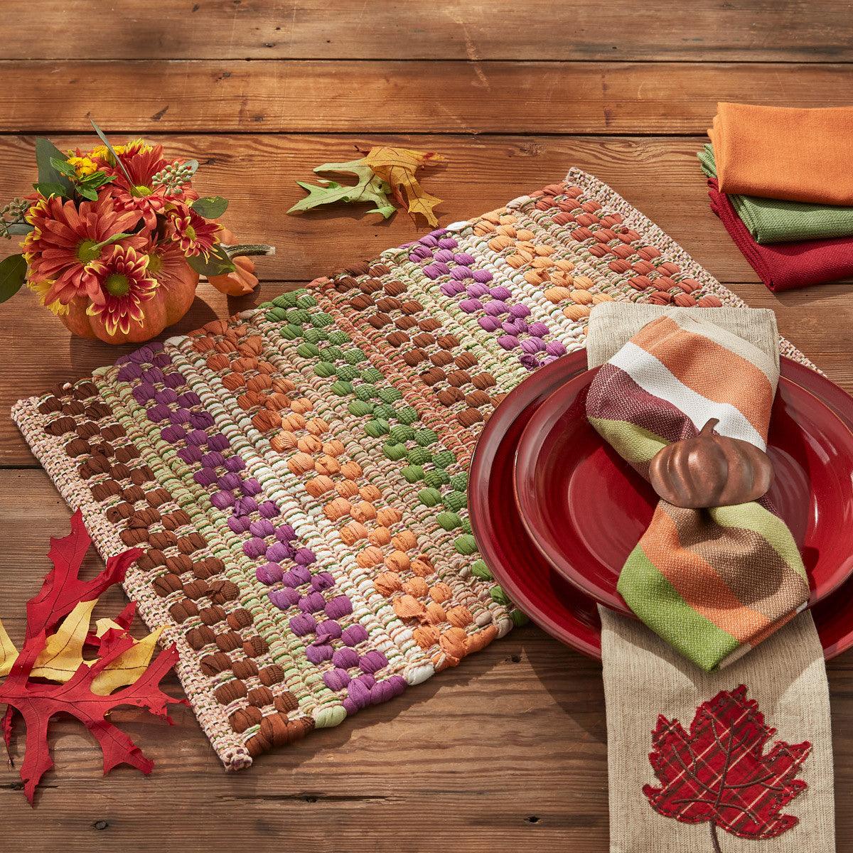 Fall Colors Placemats - Chindi Set of 6 Park Designs - The Fox Decor